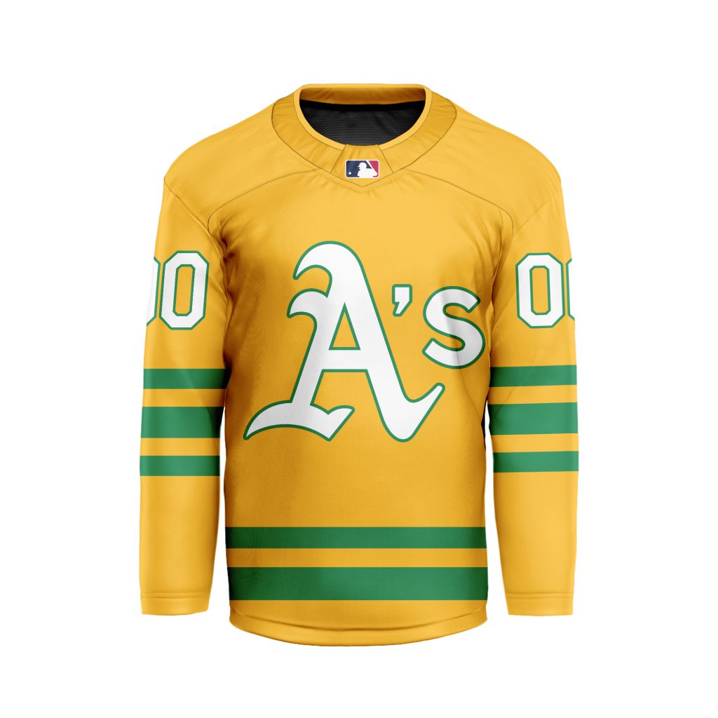 MLB-Oakland-Athletics-Personalized-Classic-Style-Hockey-Jersey MLB Oakland Athletics Personalized Classic Style Hockey Jersey