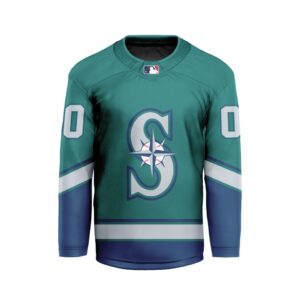 MLB Seattle Mariners Personalized Alternate Style Hockey Jersey