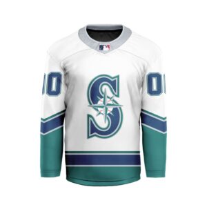 MLB Seattle Mariners Personalized Away Style Hockey Jersey