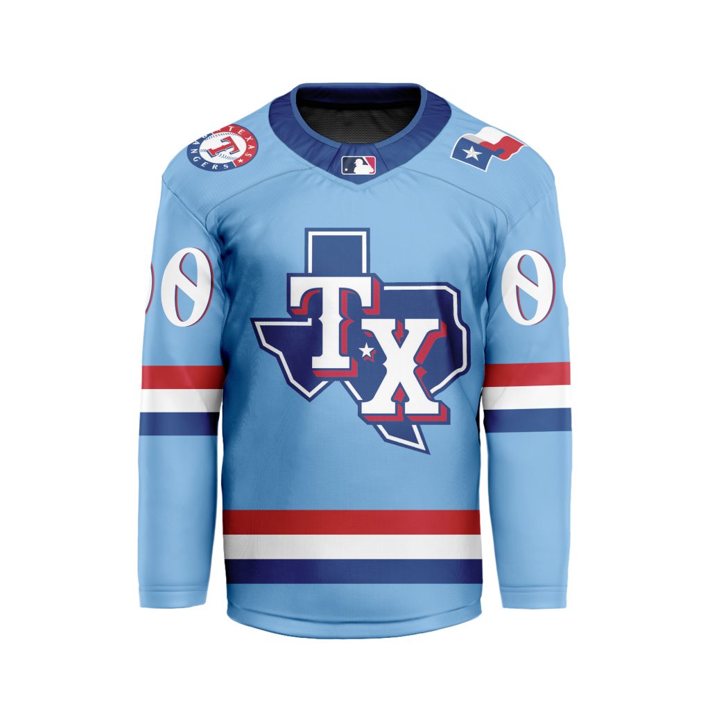 MLB-Texas-Rangers-Personalized-Alternate-Style-Hockey-Jersey MLB Texas Rangers Personalized Alternate Style Hockey Jersey