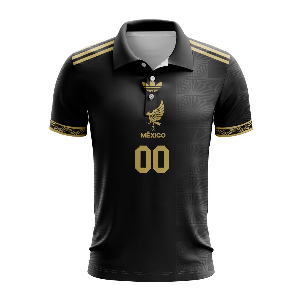 Mexico-National-Team-2025-Limited-Gold-Cup-Black-Polo-Shirt Mexico National Team 2025 Limited Gold Cup Black Polo Shirt
