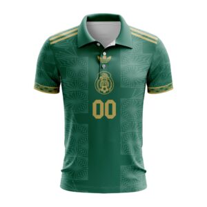 Mexico National Team 2025 Limited Gold Cup Green Polo Shirt