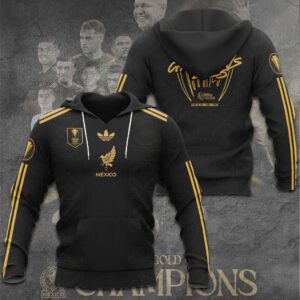 Mexico National Team Gold Cup Champions Black Unisex Performance Hoodie