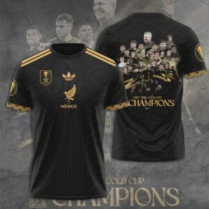 Mexico National Team Gold Cup Champions Black Unisex Performance T-Shirt