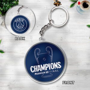 Paris Saint-Germain UEFA Champion League 2025 Winner Custom Shape 2-sided Keychain GKC1146