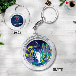 Paris Saint-Germain UEFA Champion League 2025 Winner Custom Shape 2-sided Keychain GKC1149