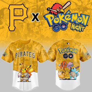 Pittsburgh Pirates MLB x Pokemon Go Night Personalized Baseball Jersey For Fan
