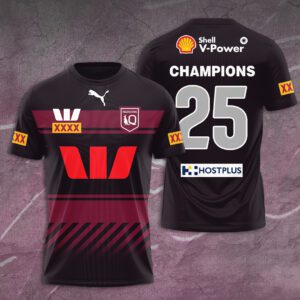 Queensland Maroons 25th State of Origin Champion Unisex Performance T-Shirt QMC1016