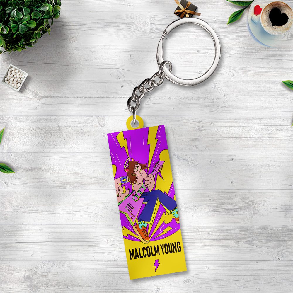 Rock-Music-Custom-Shape-2-sided-Keychain-GKC1132 Rock Music Custom Shape 2-sided Keychain GKC1132