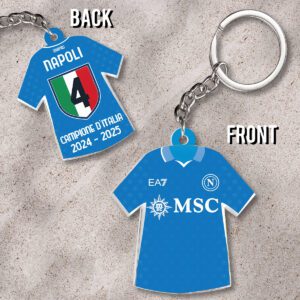 S.S.C. Napoli Custom Shape 2-sided Keychain GKC1086
