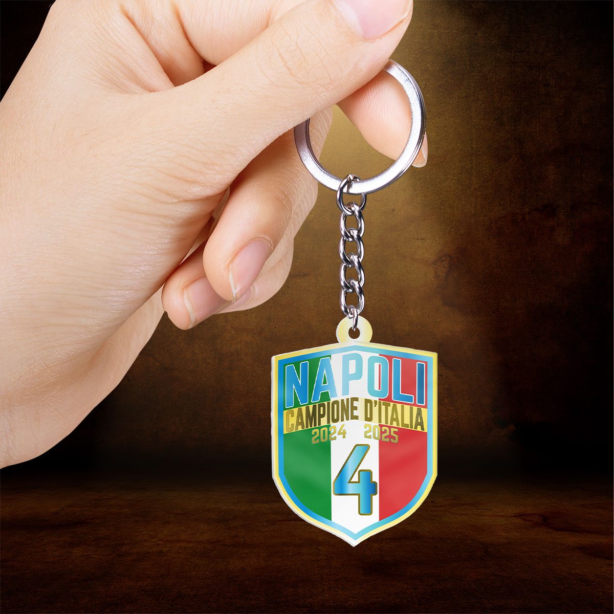 S.S.C.-Napoli-Custom-Shape-2-sided-Keychain-GKC1120-1