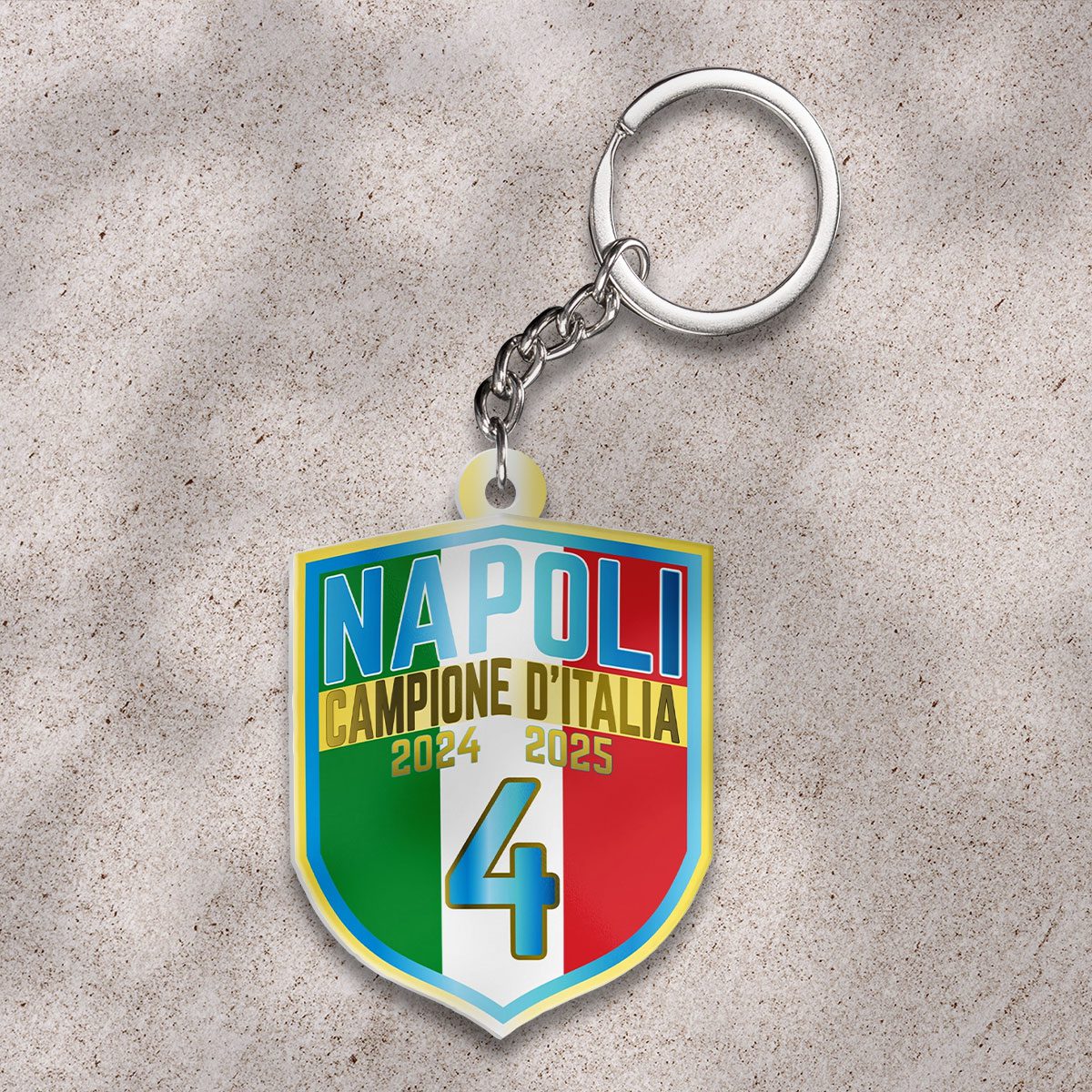 S.S.C.-Napoli-Custom-Shape-2-sided-Keychain-GKC1120 S.S.C. Napoli Custom Shape 2-sided Keychain GKC1120