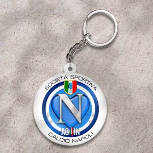 S.S.C. Napoli Custom Shape 2-sided Keychain GKC1121