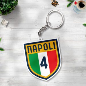 S.S.C. Napoli Custom Shape 2-sided Keychain GKC1140