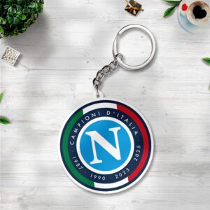 S.S.C. Napoli Custom Shape 2-sided Keychain GKC1141