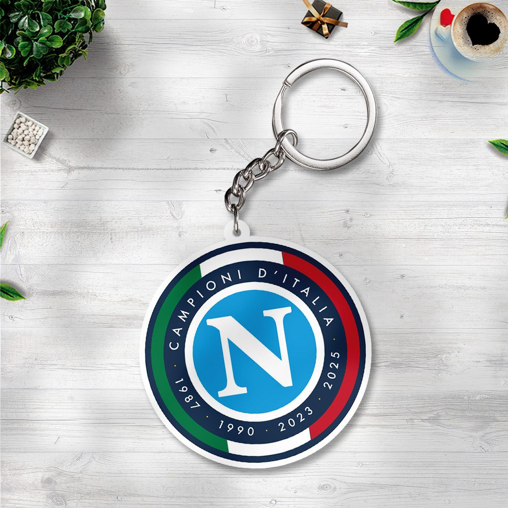 S.S.C.-Napoli-Custom-Shape-2-sided-Keychain-GKC1141 S.S.C. Napoli Custom Shape 2-sided Keychain GKC1141
