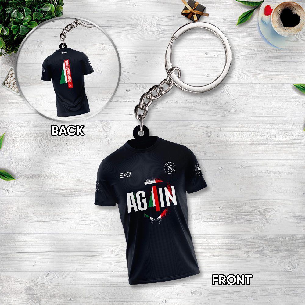 S.S.C.-Napoli-Custom-Shape-2-sided-Keychain-GKC1162 S.S.C. Napoli Custom Shape 2-sided Keychain GKC1162