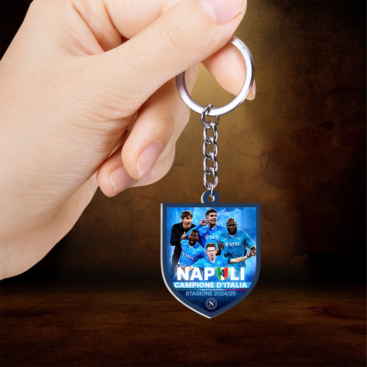 S.S.C.-Napoli-Custom-Shape-2-sided-Keychain-GKC1168-1