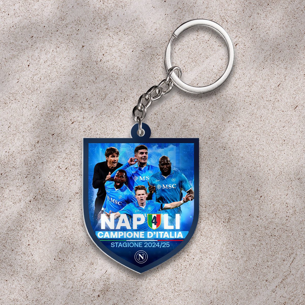 S.S.C.-Napoli-Custom-Shape-2-sided-Keychain-GKC1168 S.S.C. Napoli Custom Shape 2-sided Keychain GKC1168