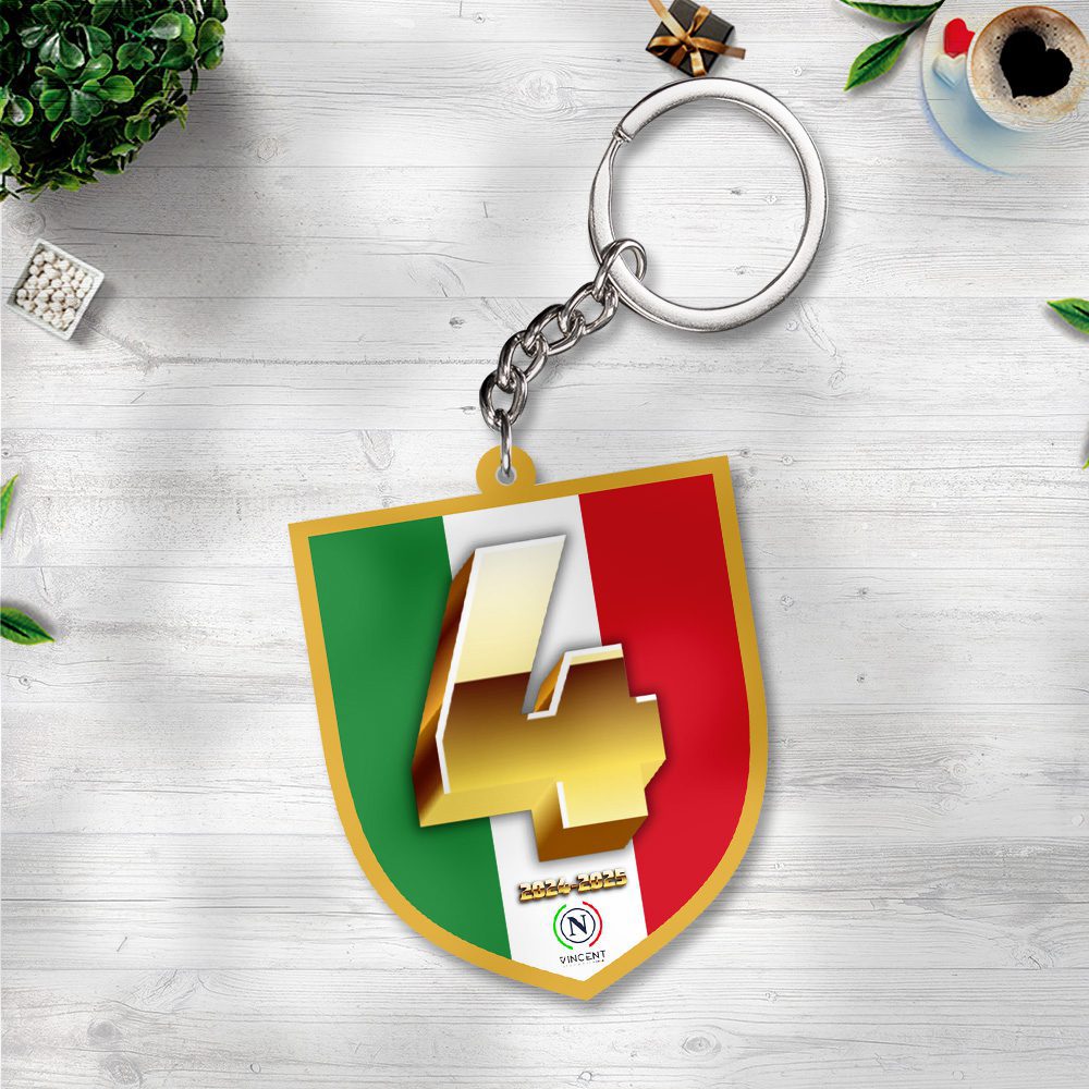 S.S.C.-Napoli-Custom-Shape-2-sided-Keychain-GKC1176 S.S.C. Napoli Custom Shape 2-sided Keychain GKC1176