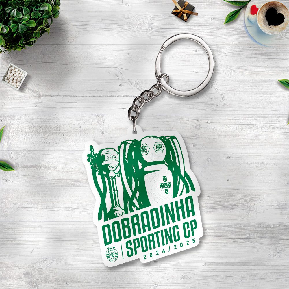 Sporting-CP-Custom-Shape-2-sided-Keychain-GKC1154 Sporting CP Custom Shape 2-sided Keychain GKC1154