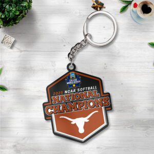Texas Longhorns Women's Softball Custom Shape 2-sided Keychain GKC1110