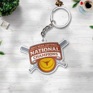 Texas Longhorns Women's Softball Custom Shape 2-sided Keychain GKC1111