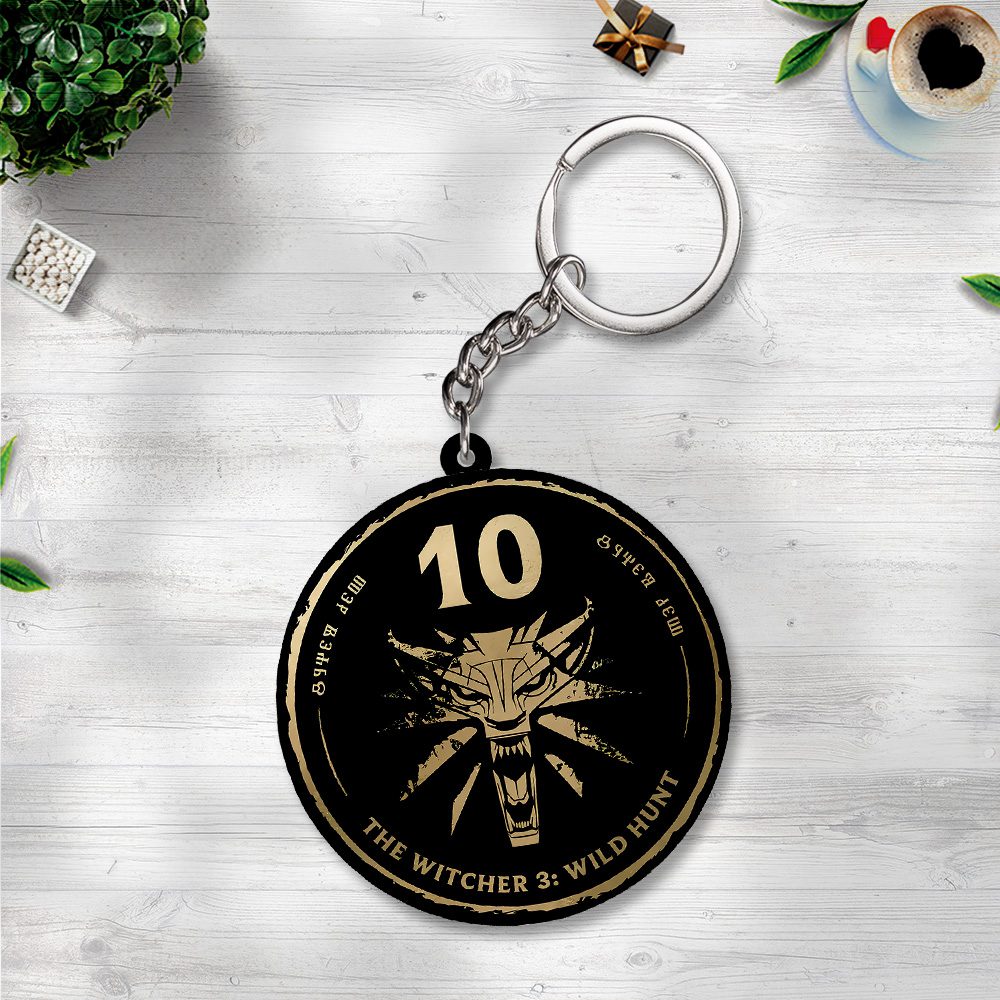 The-Witcher-3-Wild-Hunt-Custom-Shape-2-sided-Keychain-GKC1150 The Witcher 3: Wild Hunt Custom Shape 2-sided Keychain GKC1150