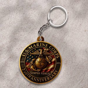 US Marine Corps Custom Shape 2-sided Keychain GKC1020