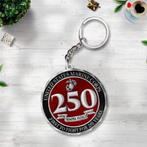 US Marine Corps Custom Shape 2-sided Keychain GKC1039