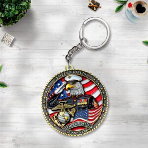 US Marine Corps Custom Shape 2-sided Keychain GKC1051