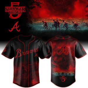 Atlanta Braves MLB x Stranger Things Personalized Baseball Jersey For Fans