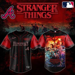Atlanta Braves MLB x Stranger Things Personalized Baseball Jersey For Fans