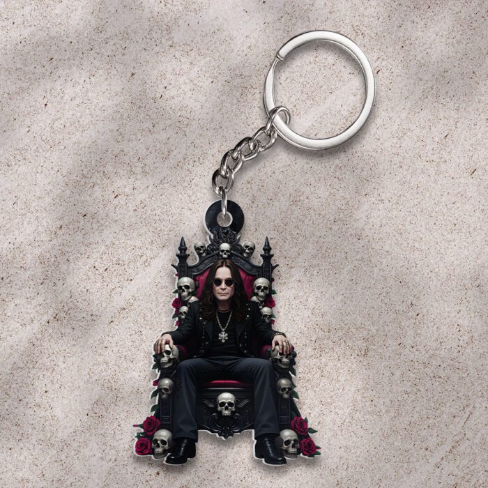 Black Sabbath x Ozzy Osbourne Rest In Peace 2025 Custom Shape 2-sided Keychain NGB1030