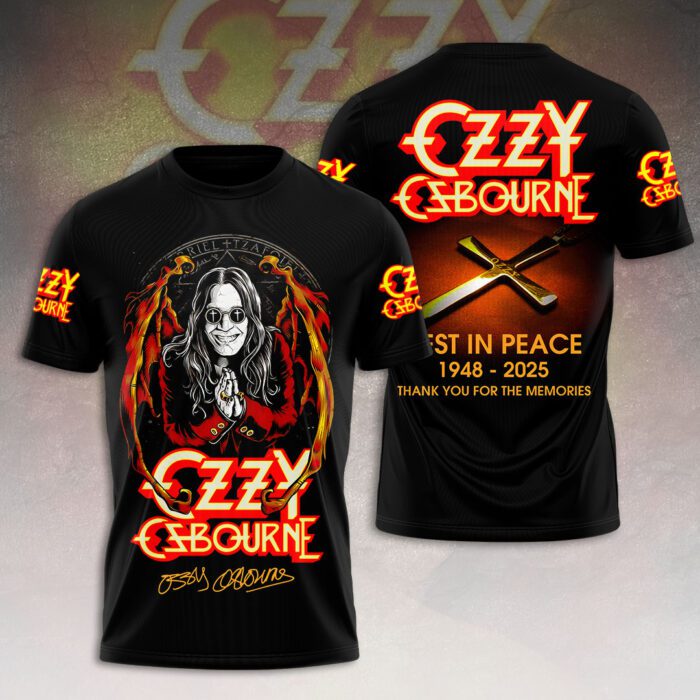 Black Sabbath x Ozzy Osbourne Rest In Peace 2025 Unisex Performance T-Shirt NGB1019