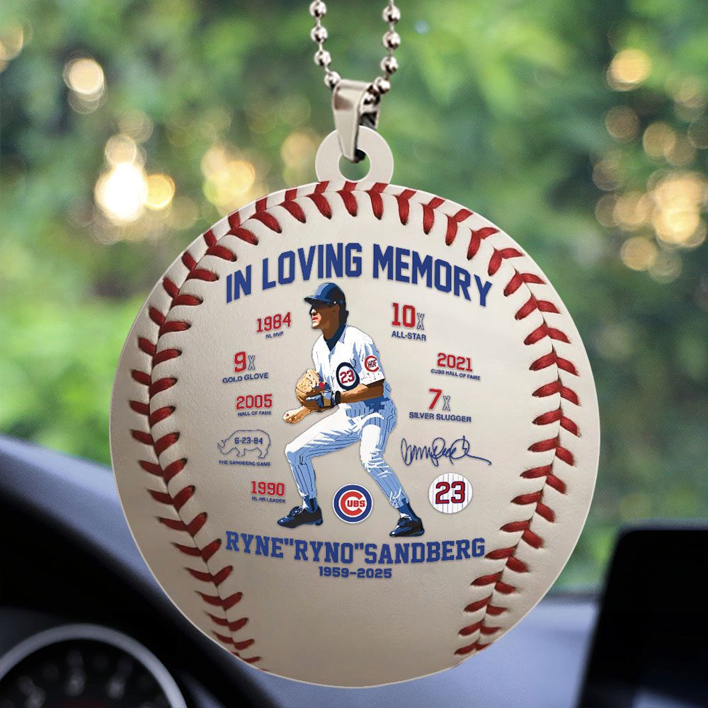 Chicago-Cubs-x-Ryne-Sandberg-Custom-shape-1-sided-Acrylic-Car-Ornament-NGB1184 Chicago Cubs x Ryne Sandberg Custom shape 1-sided Acrylic Car Ornament NGB1184