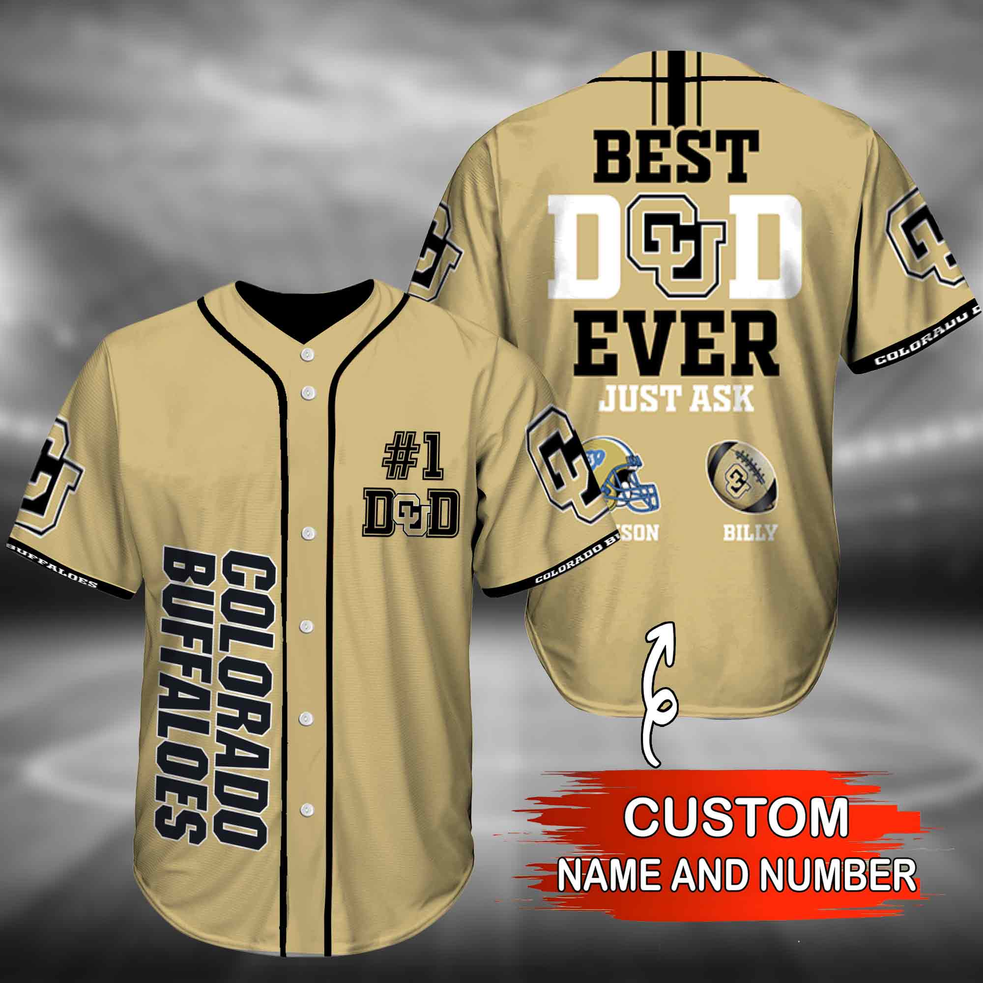 Colorado Buffaloes NCAA Personalized Baseball Jersey BJ1089 Colorado Buffaloes NCAA Personalized Baseball Jersey BJ1089