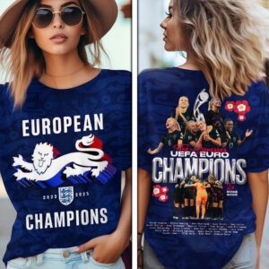 England Lionesses Women's Football Champion World Cup 2025 Unisex Performance T-Shirt NGB1047