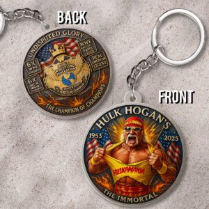 Hulk Hogan Rest In Peace 2025 Custom Shape 2-sided Keychain NGB1275