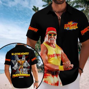 Hulk Hogan Rest In Peace 2025 Short Sleeve Dress Shirt NGB1136