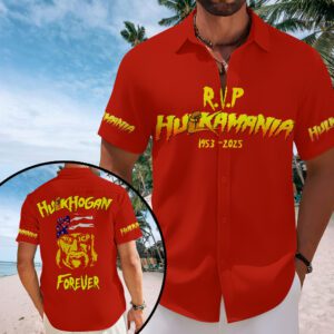Hulk Hogan Rest In Peace 2025 Short Sleeve Dress Shirt NGB1138
