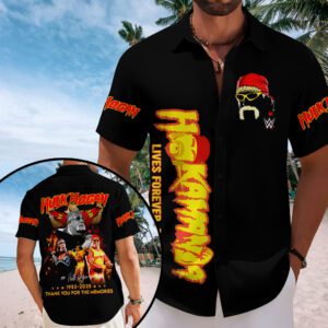 Hulk Hogan Rest In Peace 2025 Short Sleeve Dress Shirt NGB1181