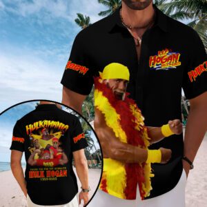 Hulk Hogan Rest In Peace 2025 Short Sleeve Dress Shirt NGB1330