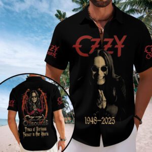 Ozzy Osbourne Rest In Peace 2025 Short Sleeve Dress Shirt NGB1161