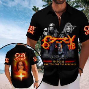 Ozzy Osbourne Rest In Peace 2025 Short Sleeve Dress Shirt NGB1273