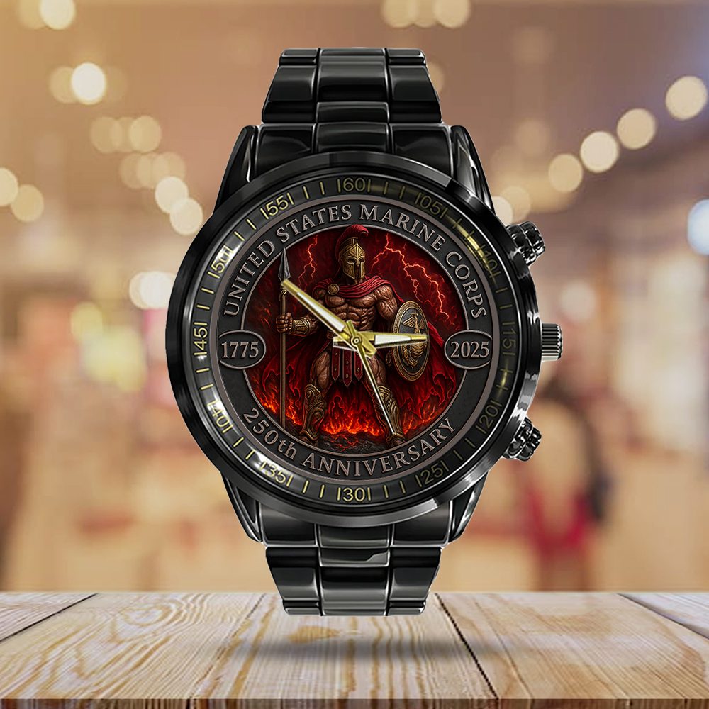US-Marine-Corps-Black-Stainless-Steel-Watch-NGB1303-1