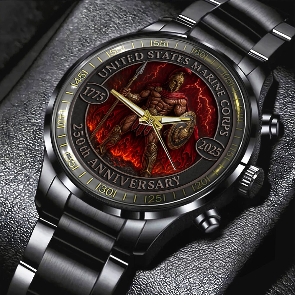 US-Marine-Corps-Black-Stainless-Steel-Watch-NGB1303 US Marine Corps Black Stainless Steel Watch NGB1303