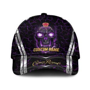 Personalized Crown Royal Skull Baseball Cap - Black CGI2266