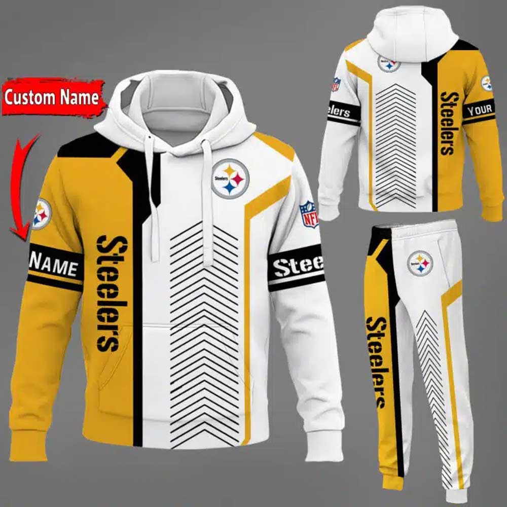 Pittsburgh Steelers NFL Premium Sport 3D Hoodie & Jogger Personalized Name CHJ1593 Pittsburgh Steelers NFL Premium Sport 3D Hoodie & Jogger Personalized Name CHJ1593