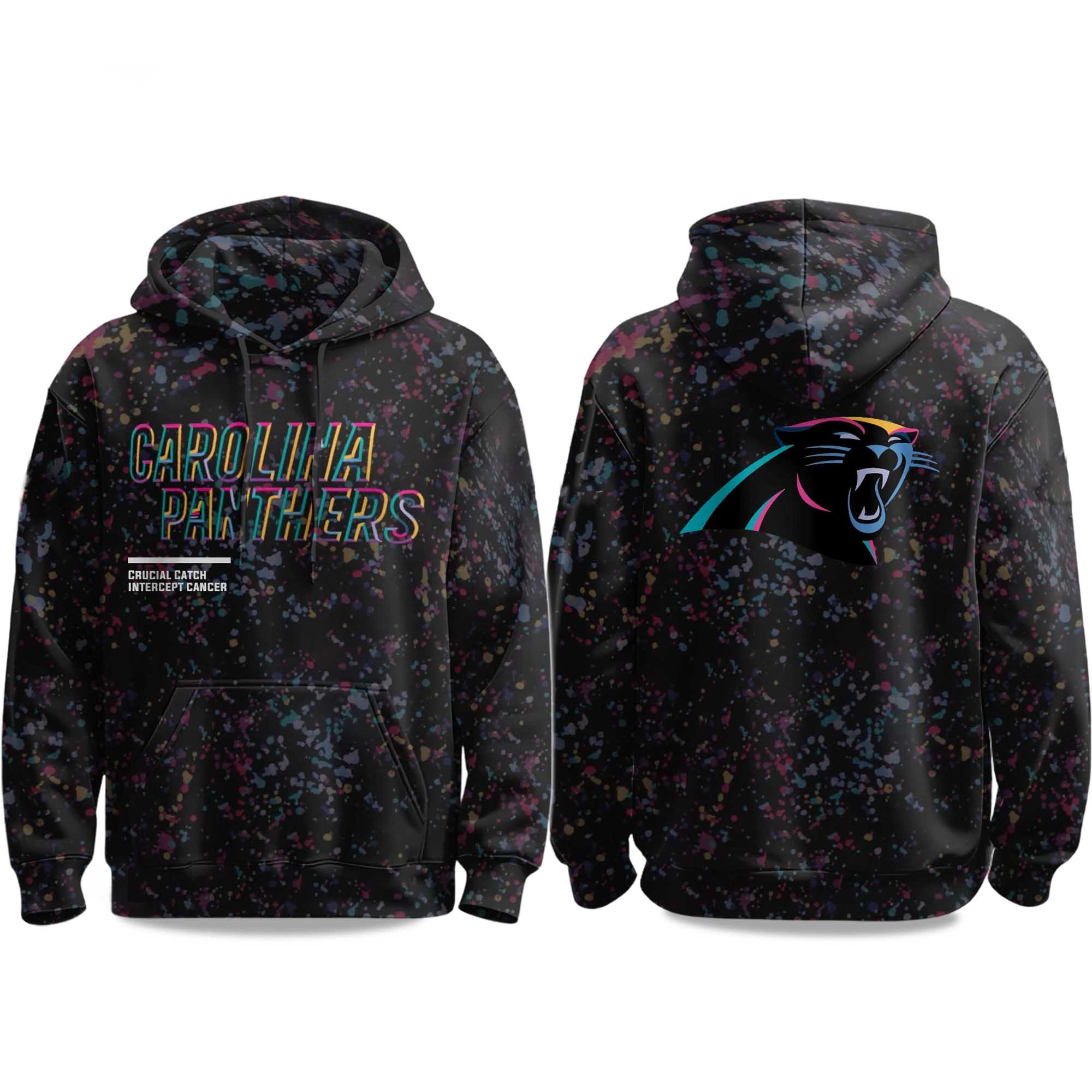 2025 Panthers Crucial Catch Hoodie 2025 Carolina Panthers Crucial Catch Intercept Cancer Hoodie CRC1010